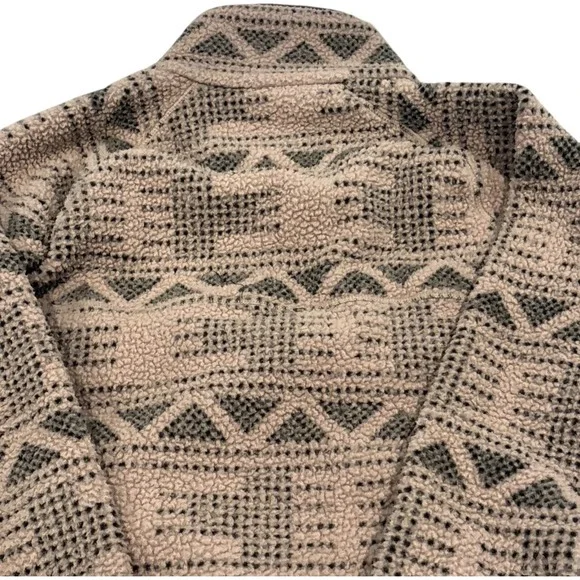 Carhartt Pullover Women 1X Brown New Geometric OJ4991-W Sherpa Fleece Relaxed Fi - Picture 9 of 10
